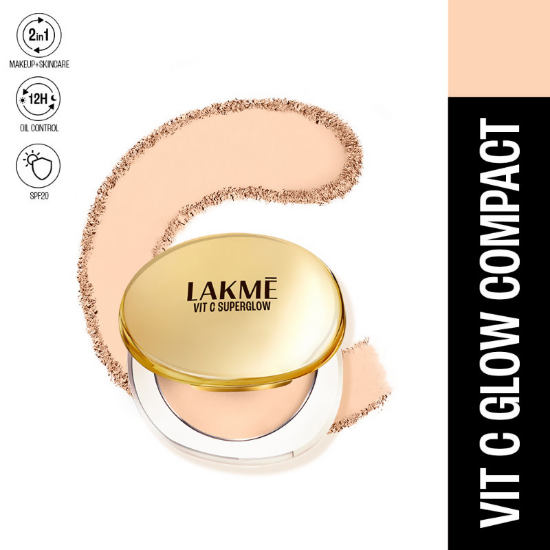Lakme Vitamin C Superglow Skin Perfecting Compact with 1 % Vit C - Ivory - Distacart