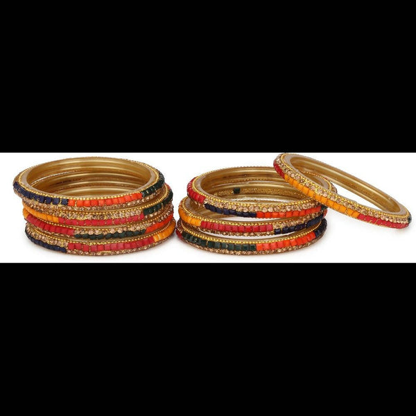 Afast Bridal Wedding & Party Fashionable Colorful Glass Bangle/Kada Set, Pack Of 8 - Distacart