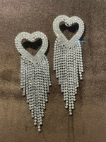 Thumbnail for Partywear Zircoin Silver Heart Danglers By House of Ree - Distacart