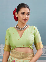 Thumbnail for Astita Sea Green Silk Saree