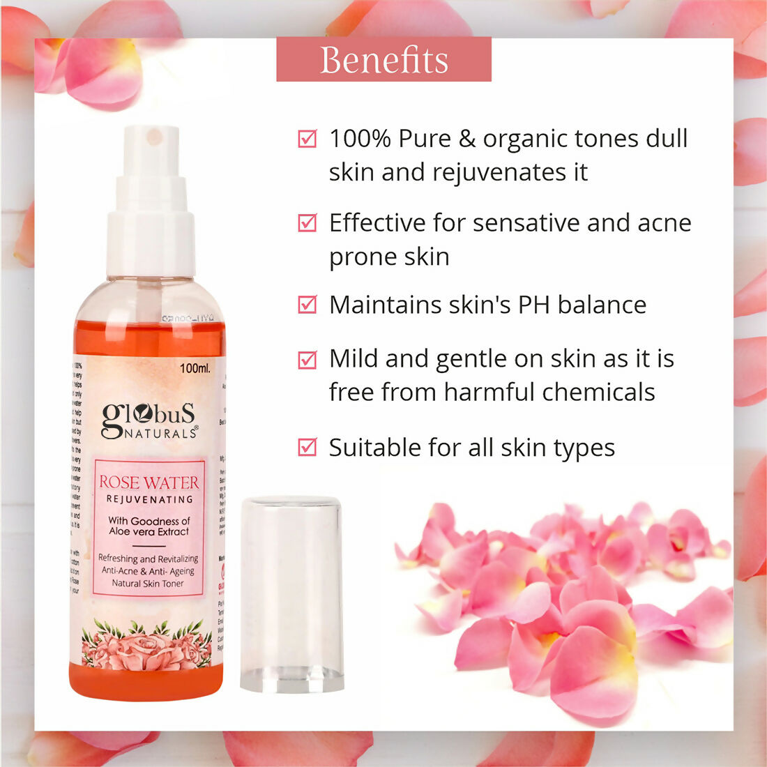Globus Naturals Rose Toner - Distacart