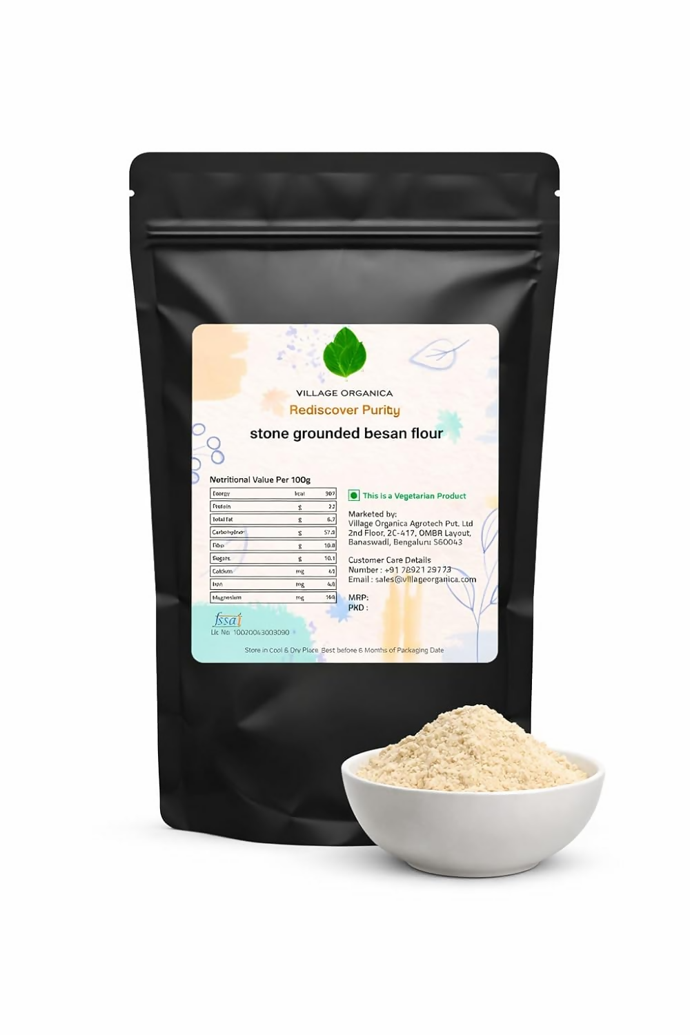 Village-Organica Besan Stone Grounded Unpolished Gram Flour - Dista