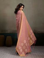 Thumbnail for Shree Shyam Fashion Light Pink Tissue Silk Saree - Distacart