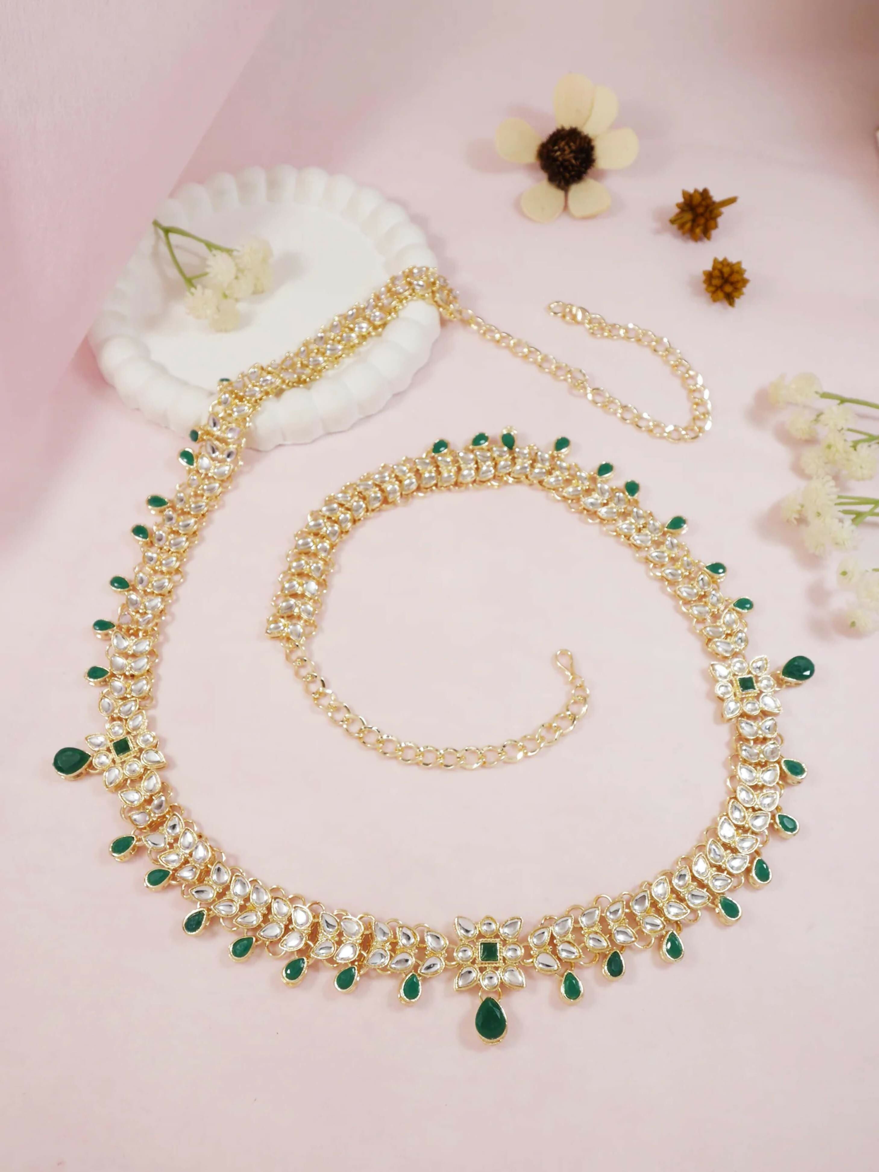 Joban Fashion Green Zinc Alloy Waist Chain For Women