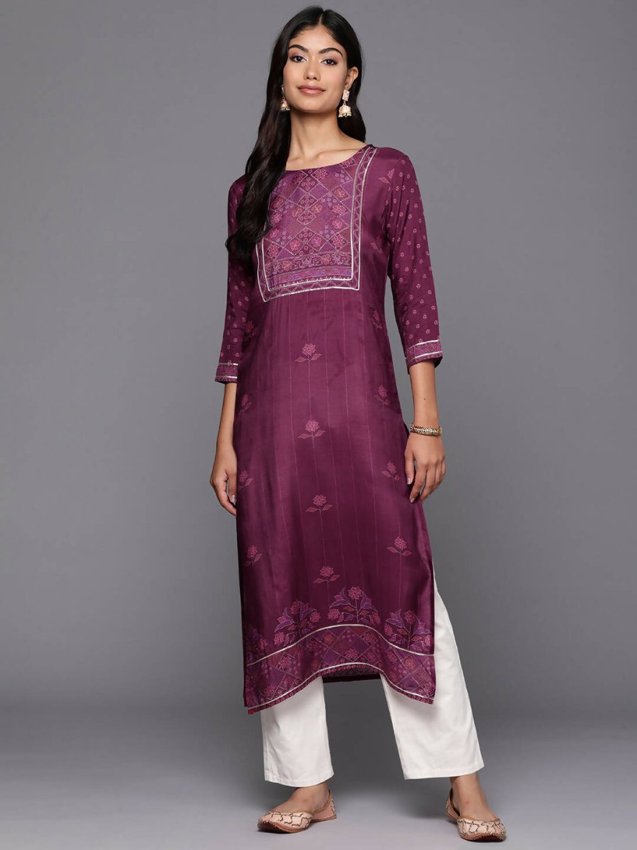 Ahalyaa Women's Traditional wear Kurta - Purple - Distacart