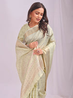Thumbnail for Astita Organza Light Green Saree