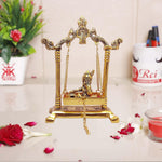 Thumbnail for KridayKraft Laddu Gopal on Jhulla Palana Metal Statue - Distacart