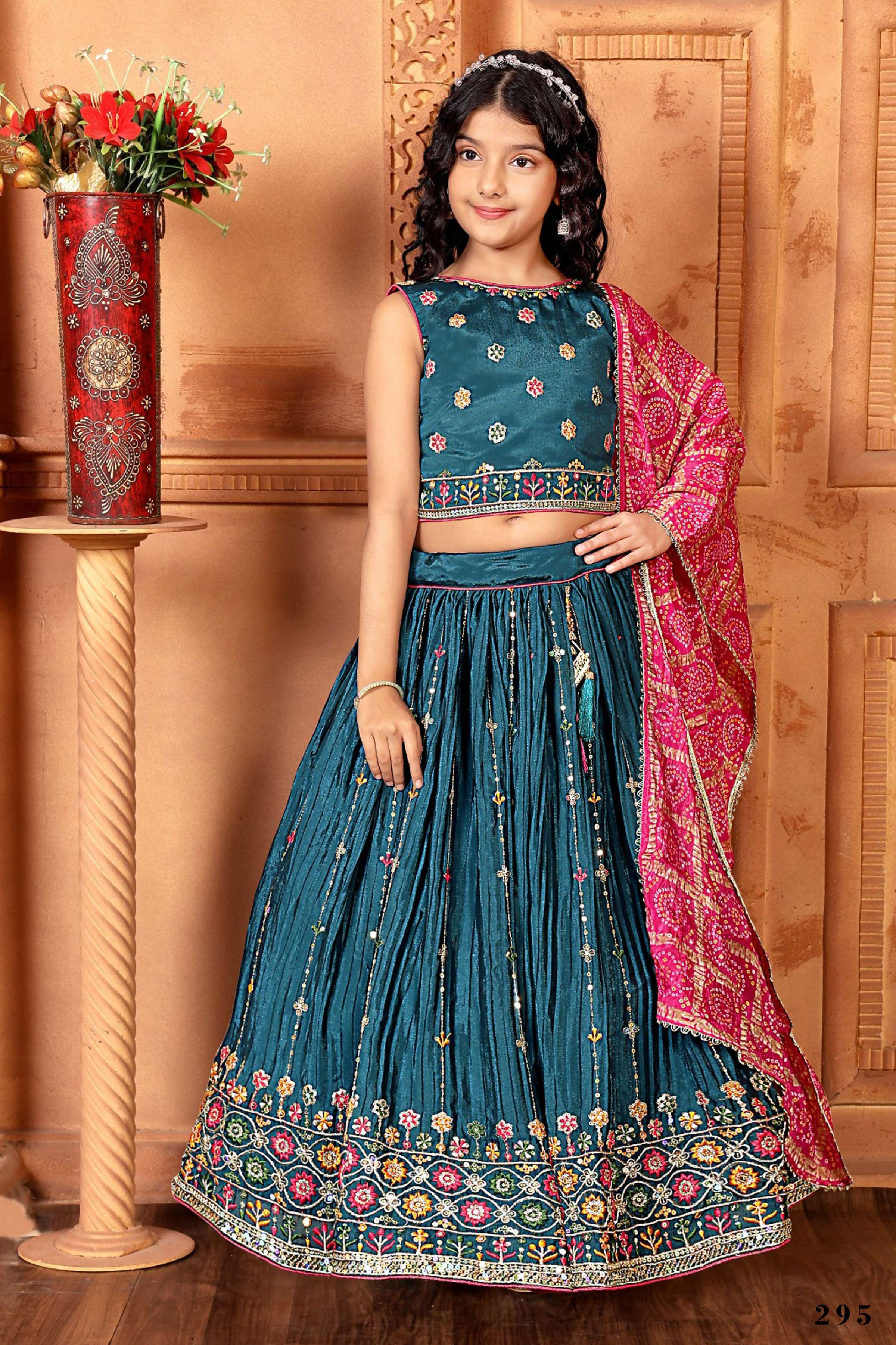 Kids Functional Designer Morepich Chinon Fab Lehenga choli - Aaradhna - Distacart