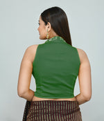 Thumbnail for Joban Fashion Women's Green Embroidered Stitched Blouse