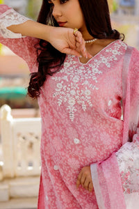 Thumbnail for Vaasva Women Candy Pink Linen Printed Kurta, Pant & Dupatta set - Distacart