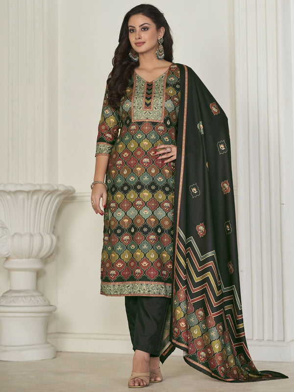 Jyoti Fashion Women's Multicolor Pashmina Digital Printed Kurta with Trouser & Dupatta - Distacart