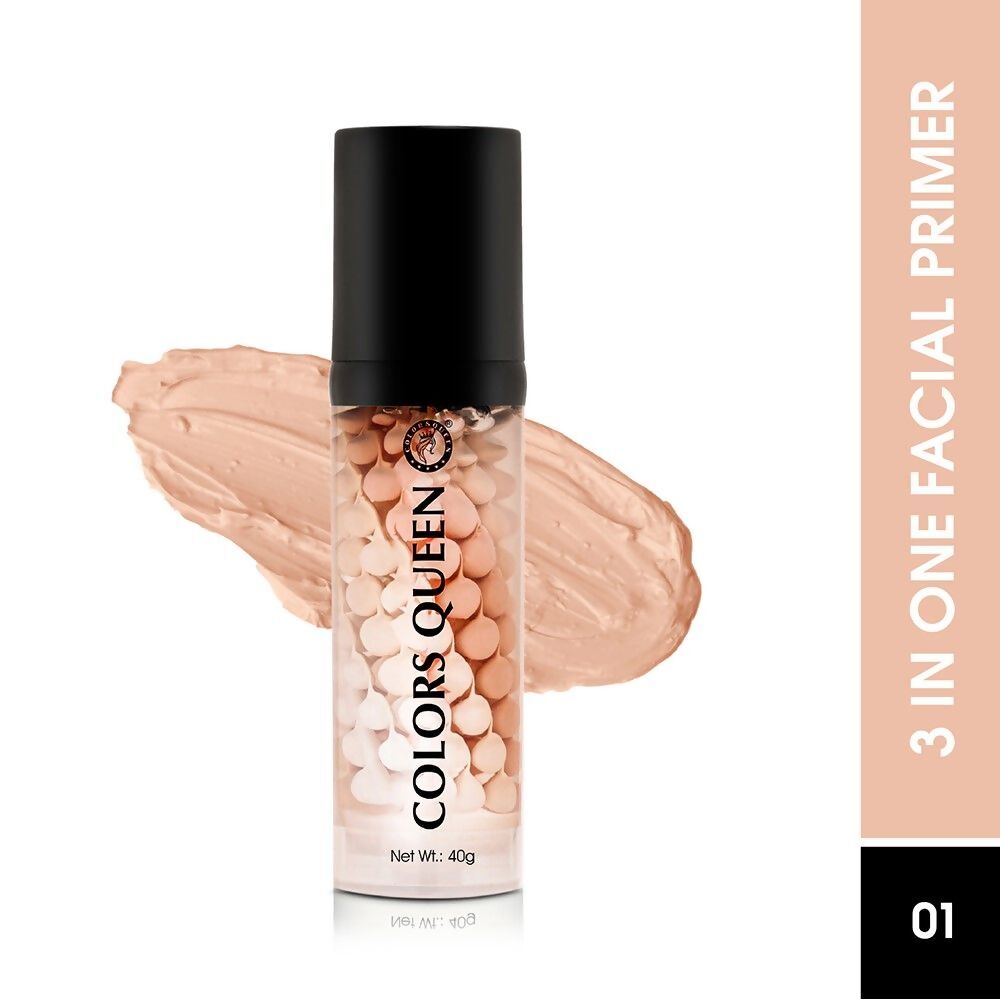 Colors Queen 3 in 1 Facial Primer - 01 Peach - Distacart