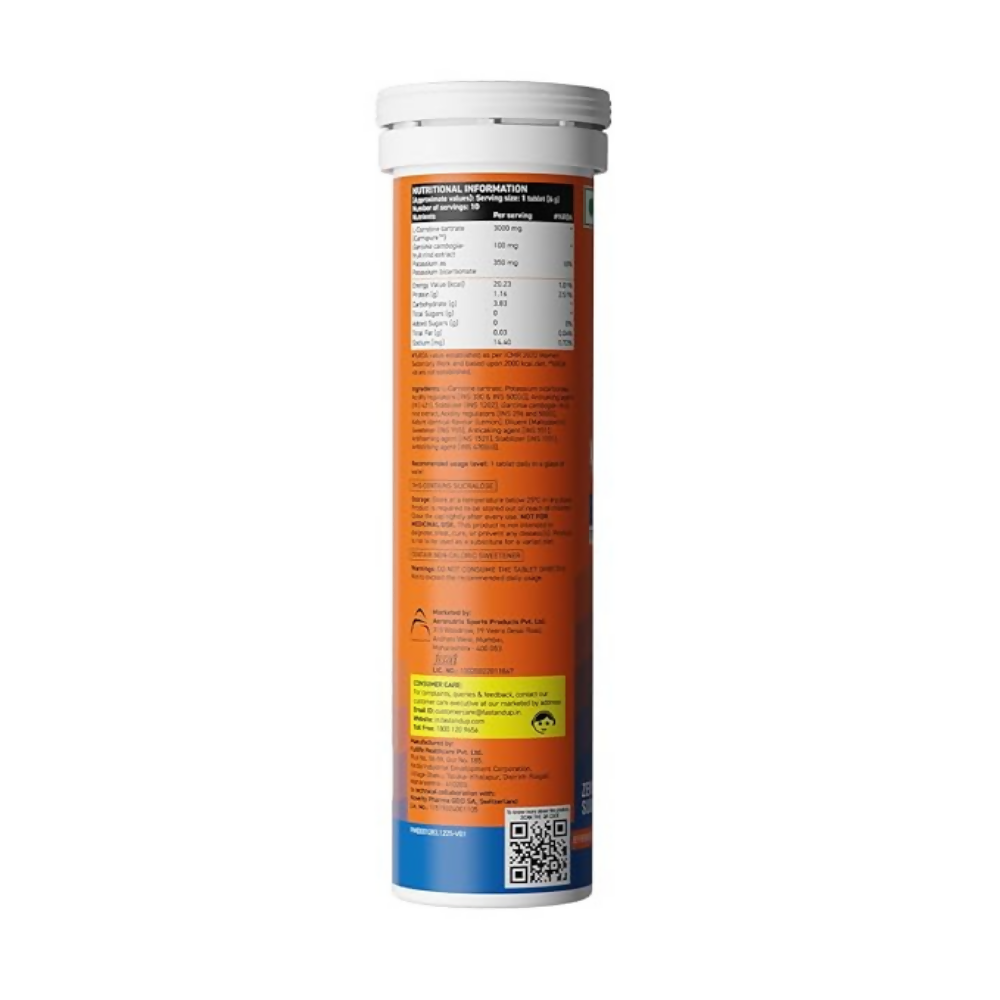 Fast&Up L Carnitine Tartrate 3000mg Effervescent Tablets - Lemon Flavour - Distacart