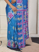 Thumbnail for Astita Silk Blend Blue Saree