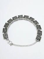 Thumbnail for NVR Women American Diamond Rhodium-Plated Link Bracelet - Distacart