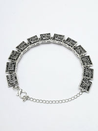 Thumbnail for NVR Women American Diamond Rhodium-Plated Link Bracelet - Distacart