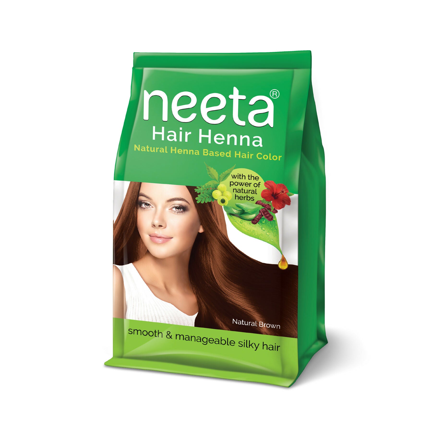Neeta Henna Powder for Hair- Henna-Based Hair Color-Natural Brown - Distacart