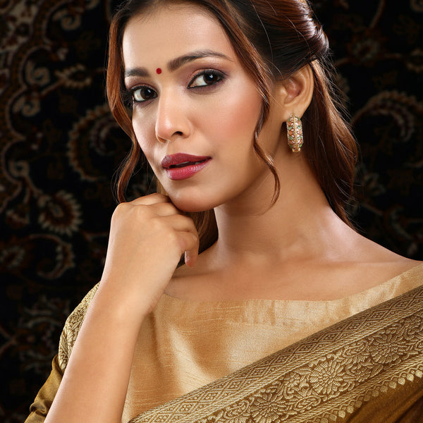 Ruby Raang Gold Polished Multi-Color Kundan Loops
