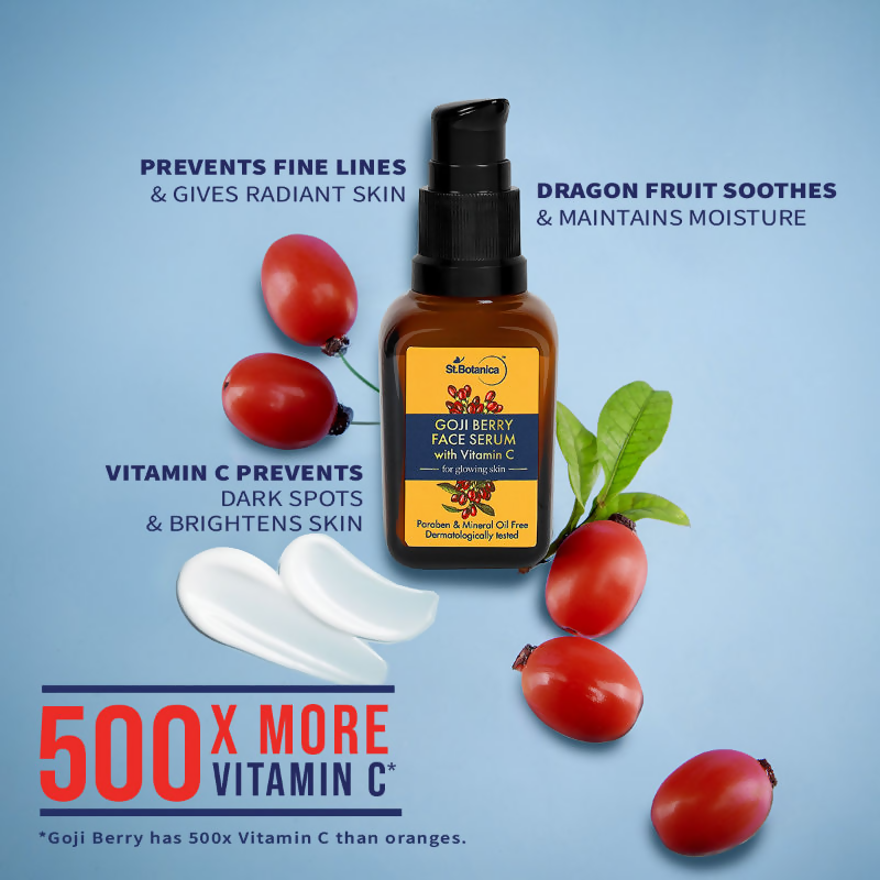 St.Botanica Goji Berry Face Serum With Goji Berry & Vitamin C For Youthful Glow - Distacart