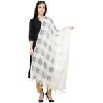 Thumbnail for A R Silk Window Square Regular Dupatta Color White Dupatta or Chunni