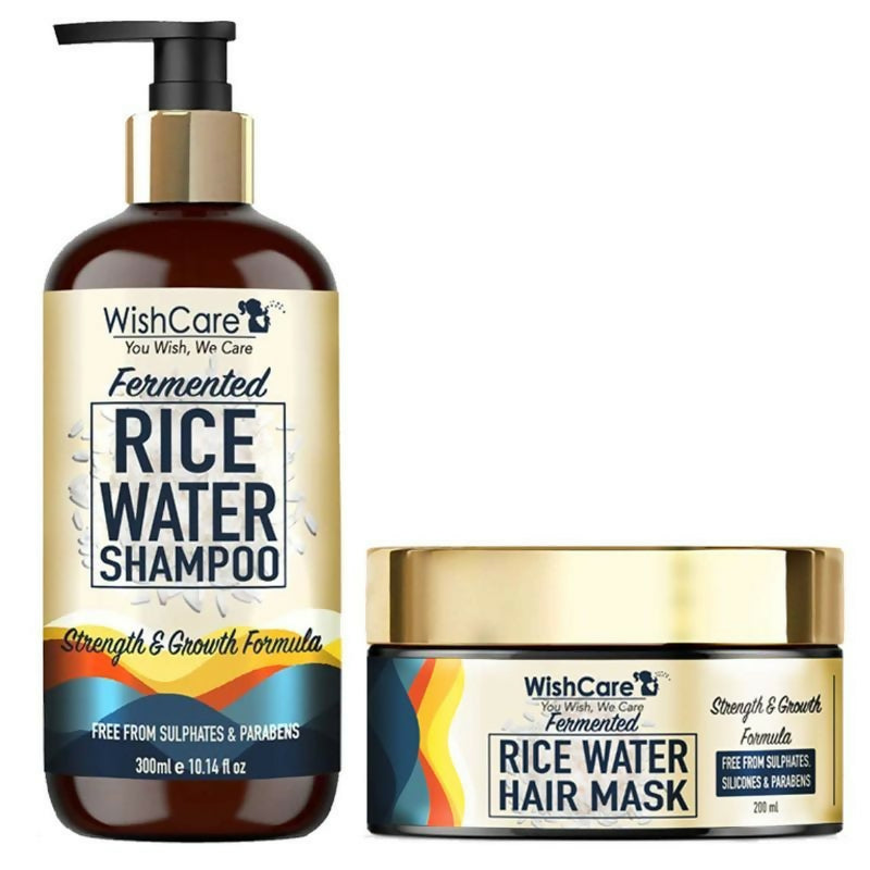 Wishcare Fermented Rice Water Shampoo & Hair Mask Combo - Strength & Growth Formula - Distacart