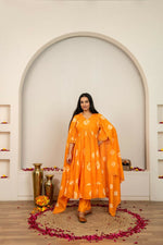 Thumbnail for Joban Fashion Orange Tie & Dye Cotton Suit Set - Distacart