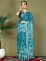 Thumbnail for Astita Cotton Sea Green Saree