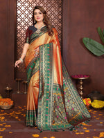 Thumbnail for Aastha Fashion Orange Tissue Silk Weaving Saree - Distacart