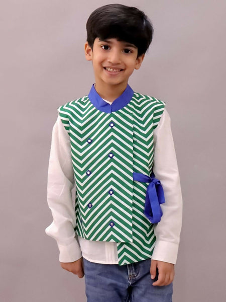 Lil Drama Shor-Gul Green Jacket For Boys