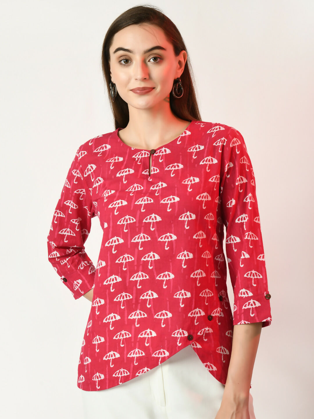 Myshka Women's Pink Printed Top - Distacart