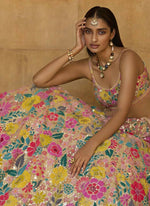 Thumbnail for Jyoti Fashion Multicolor Thread & 5mm Sequence Embroidery Georgette Lehenga Choli with Dupatta - Distacart