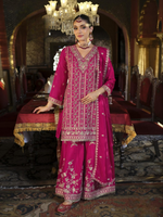 Thumbnail for Anaita Rani-Pink Heavy Chinon Readymade Palazzo Suit with Heavy Embroidery Work - Distacart