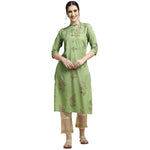 Thumbnail for Anubhutee Women Printed Straight Light Green Kurta - Distacart