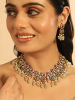 Thumbnail for Nuyug 18K Gold Plated Divine Gold Tone Beaded Necklace Set