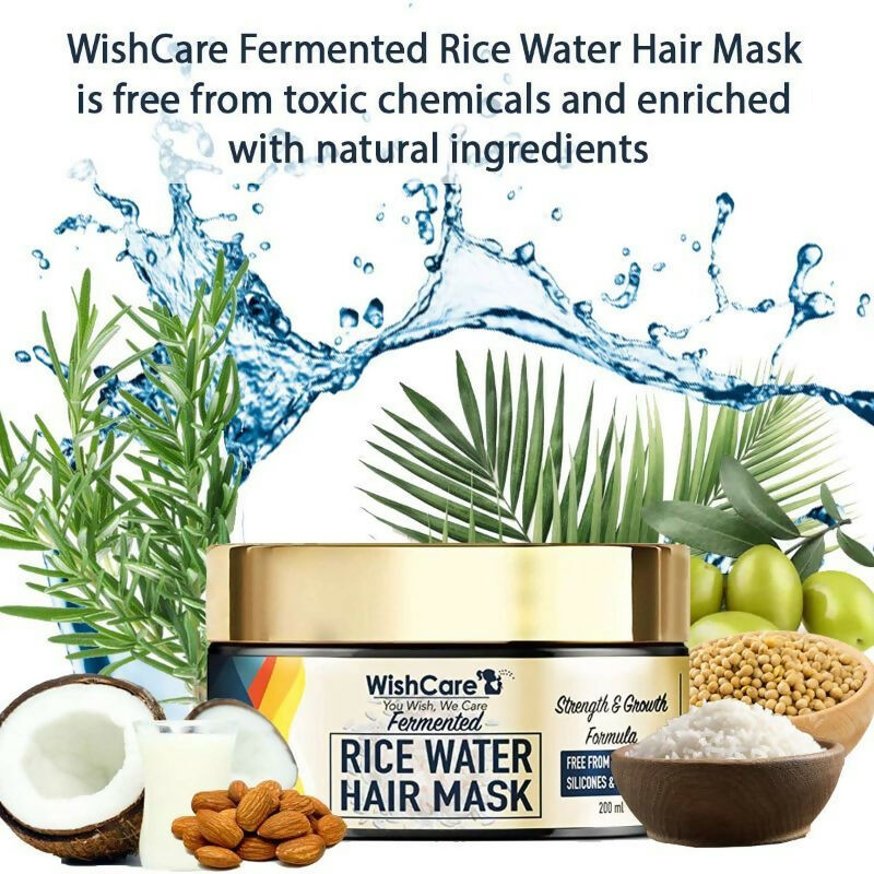 Wishcare Fermented Rice Water Shampoo & Hair Mask Combo - Strength & Growth Formula - Distacart