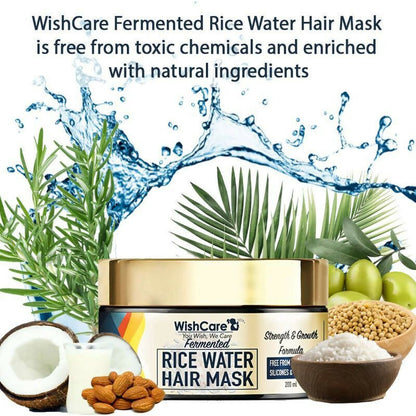 Wishcare Fermented Rice Water Shampoo & Hair Mask Combo - Strength & Growth Formula - Distacart