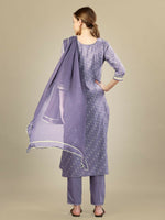 Thumbnail for Jyoti Fashion Women's Lavender Silk Blend Embroidery & Sequence work Kurta with Trouser & Dupatta - Distacart