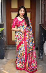 Thumbnail for Rani Cotton Crepe Batik Print Saree with Unstitched Blouse - Hiral Fashion - Distacart