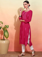 Thumbnail for Ode by House of Pataudi Embroidered Straight Kurta - Distacart