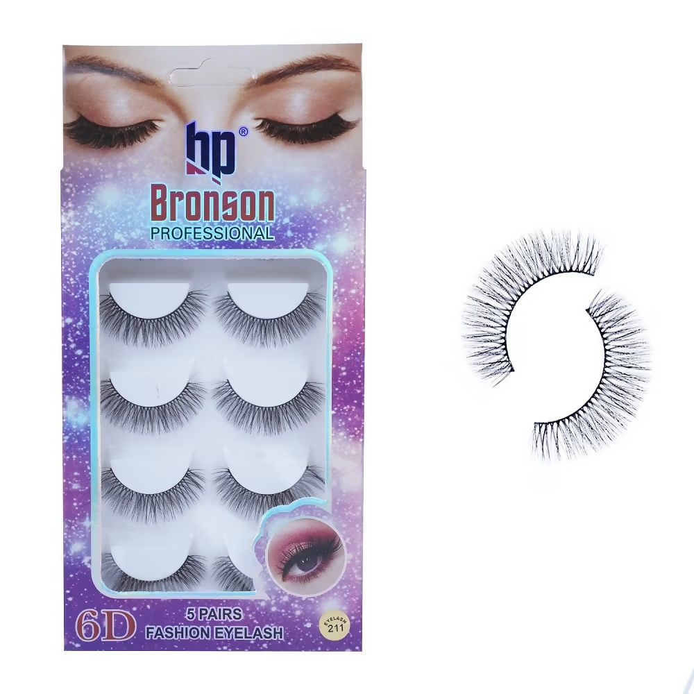 Bronson Professional Pair 6D Long & Natural False Eyelashes - 211 - Dista
