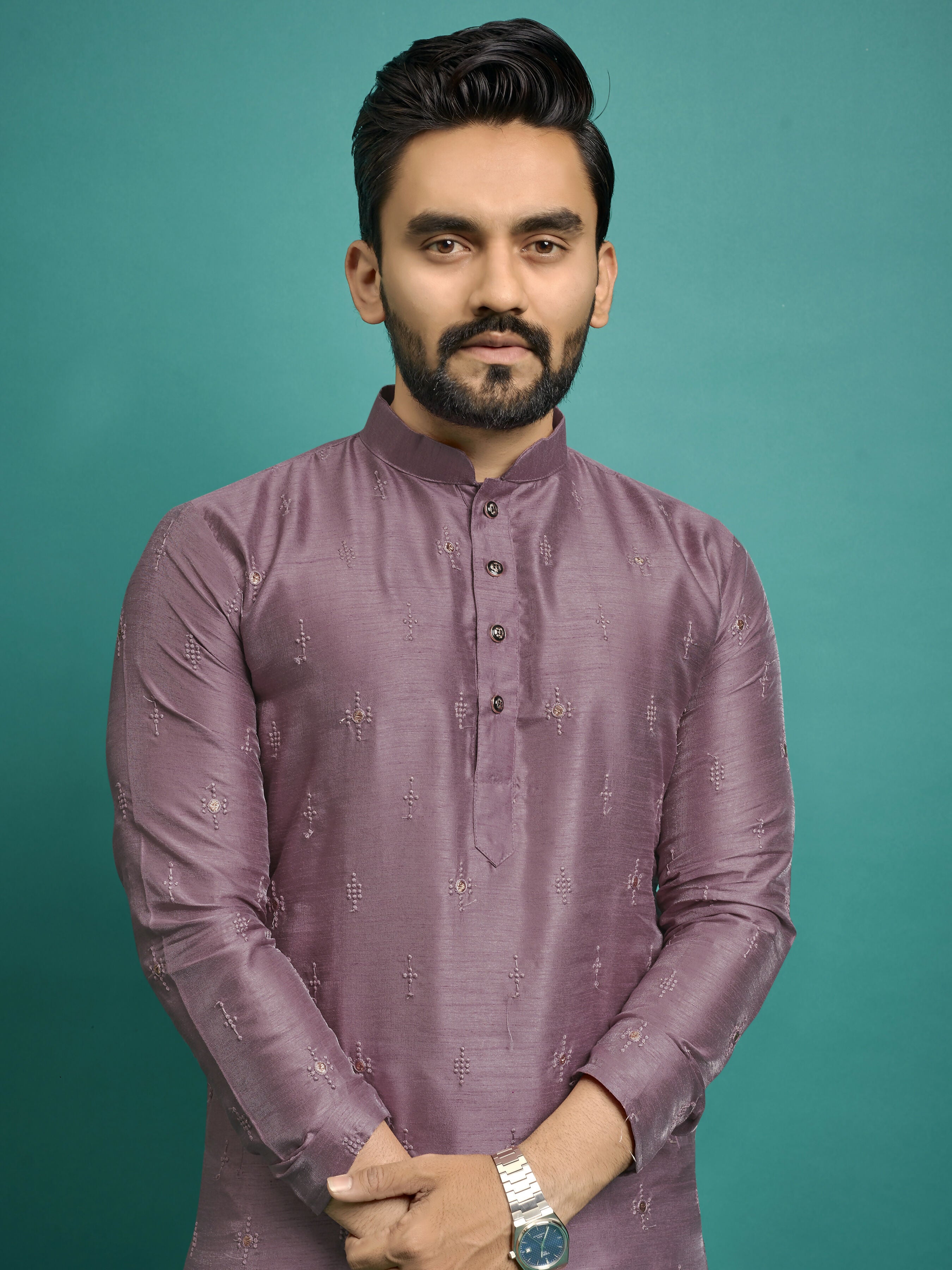 Mens Onion Color Kurta Pajama for Party Wear by Infinity Export - Distacart