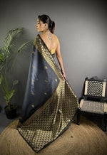 Thumbnail for Joban Fashion Grey Handloom Silk Ikkat Saree