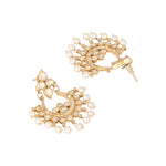 Thumbnail for Nuyug 22K Gold Plated Kundan Chandbali Pearl Elegance Earrings