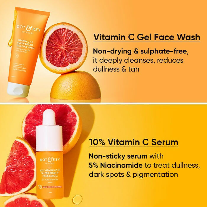 Dot & Key Vitamin C + E CSMS (Cleanser, Serum, Moisturizer, Sunscreen) Routine Combo - Distacart