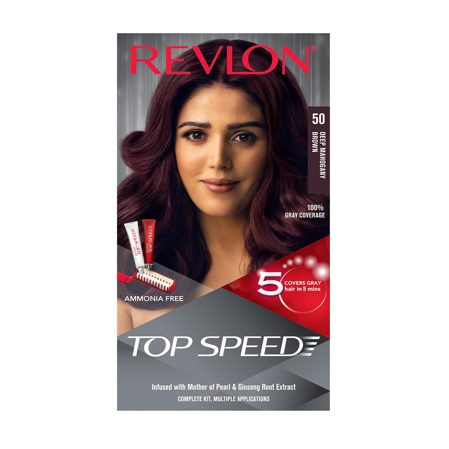 Revlon Top Speed Hair color Women - Deep Mahogany Brown 50 - Distacart