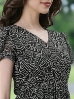 Thumbnail for Souchii Black And White Floral Chiffon Maxi Dress For Women – Souchii