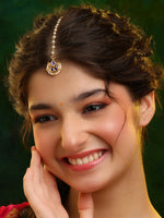 Thumbnail for Ruby Raang Virasat Jewels Maang Tikka - Distacart