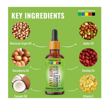 Organix Mantra Anti-Aging Macadamia Radiance Elixir Natural Face Care Serum - Distacart