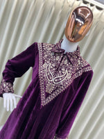 Thumbnail for Vastranavya Purple Velvet Sequence Embroidery Work Top With Palazzo
