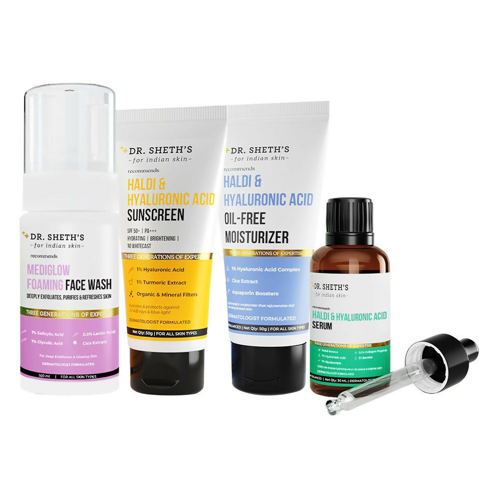 Dr. Sheth's Burst Of Hydration CSMS (Cleanser, Serum, Moisturizer, Sunscreen) Combo - Distacart